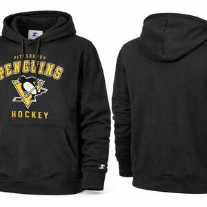 Starter Pittsburgh Penguins Black Hockey Pullover Hoodie Womens Size Small
